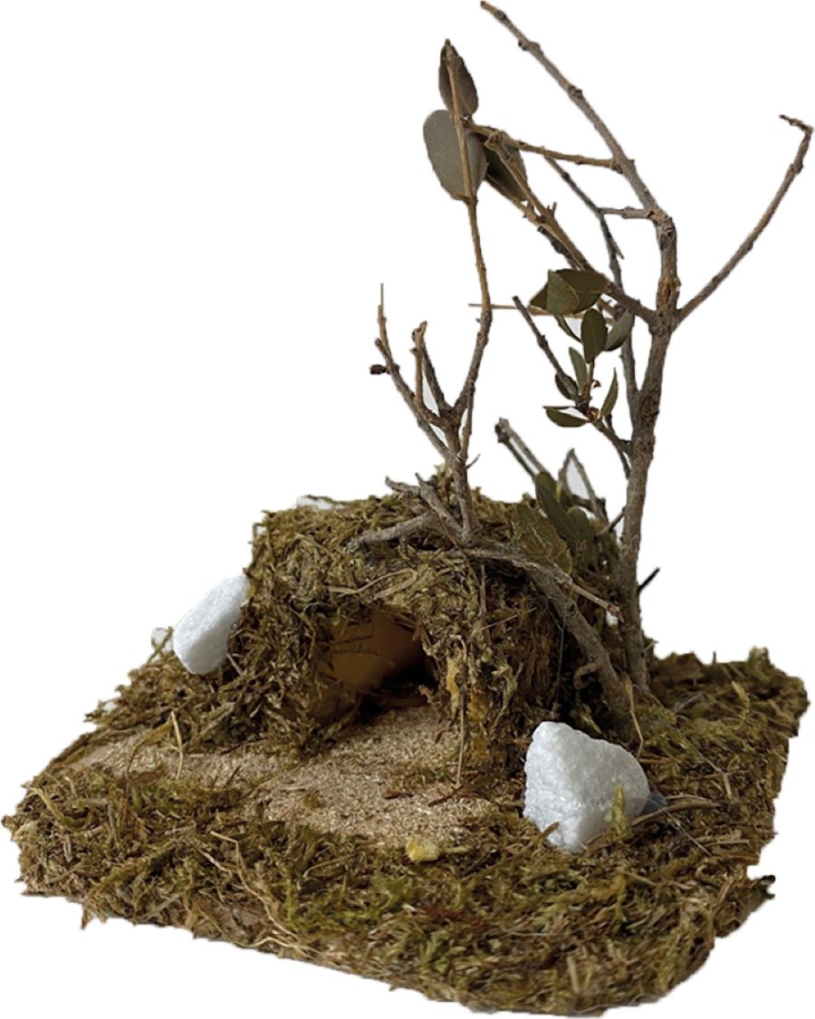 FADEDA Erdhöhle für Füchse und andere Tiere / Höhe:9 cm / handbemalt / detailgetreue Krippen Figuren - Weihnachten Tisch Dekoration Krippe Zubehör