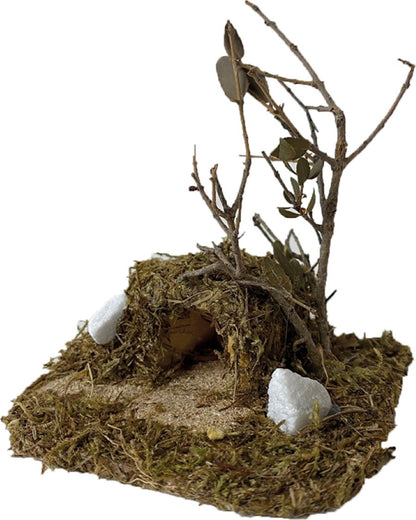 FADEDA Erdhöhle für Füchse und andere Tiere / Höhe:9 cm / handbemalt / detailgetreue Krippen Figuren - Weihnachten Tisch Dekoration Krippe Zubehör