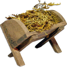 FADEDA Futterkrippe mit Moos  / Höhe:6 cm / handbemalt / detailgetreue Krippen Figuren - Weihnachten Tisch Dekoration Krippe Zubehör