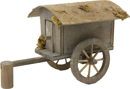 FADEDA Hirtenwagen  / Höhe:10 cm / handbemalt / detailgetreue Krippen Figuren - Weihnachten Tisch Dekoration Krippe Zubehör