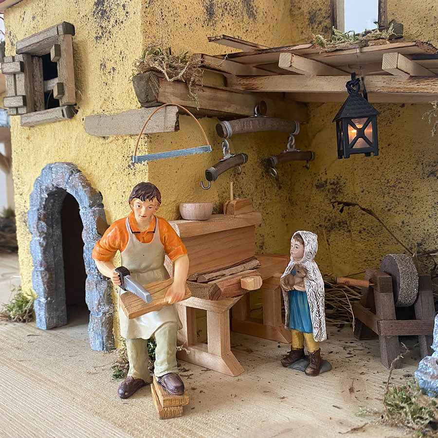 FADEDA Ochsengeschirr / Höhe:11 cm / handbemalt / detailgetreue Krippen Figuren - Weihnachten Tisch Dekoration Krippe Zubehör