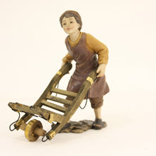 FADEDA Schubkarre mit Kupferblech  / Höhe:8 cm / handbemalt / detailgetreue Krippen Figuren - Weihnachten Tisch Dekoration Krippe Zubehör