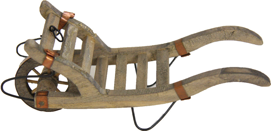 FADEDA Schubkarre mit Kupferblech / Höhe:11 cm / handbemalt / detailgetreue Krippen Figuren - Weihnachten Tisch Dekoration Krippe Zubehör