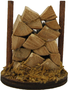 FADEDA Holzstoß  / Höhe:5 cm / handbemalt / detailgetreue Krippen Figuren - Weihnachten Tisch Dekoration Krippe Zubehör