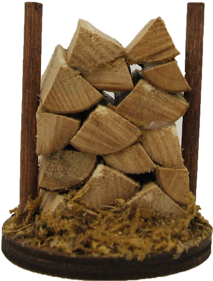 FADEDA Holzstoß  / Höhe:5 cm / handbemalt / detailgetreue Krippen Figuren - Weihnachten Tisch Dekoration Krippe Zubehör