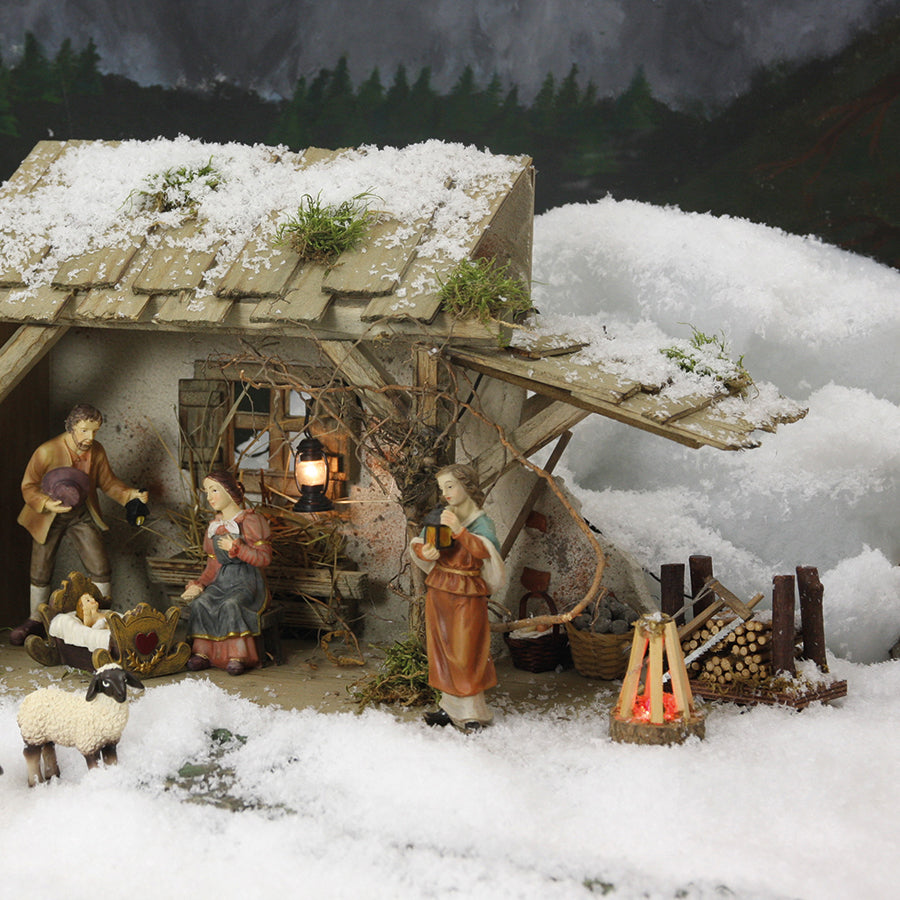 FADEDA Holzbündelstoß  / Höhe:5 cm / handbemalt / detailgetreue Krippen Figuren - Weihnachten Tisch Dekoration Krippe Zubehör