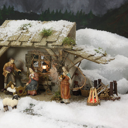 FADEDA Holzbündelstoß  / Höhe:5 cm / handbemalt / detailgetreue Krippen Figuren - Weihnachten Tisch Dekoration Krippe Zubehör