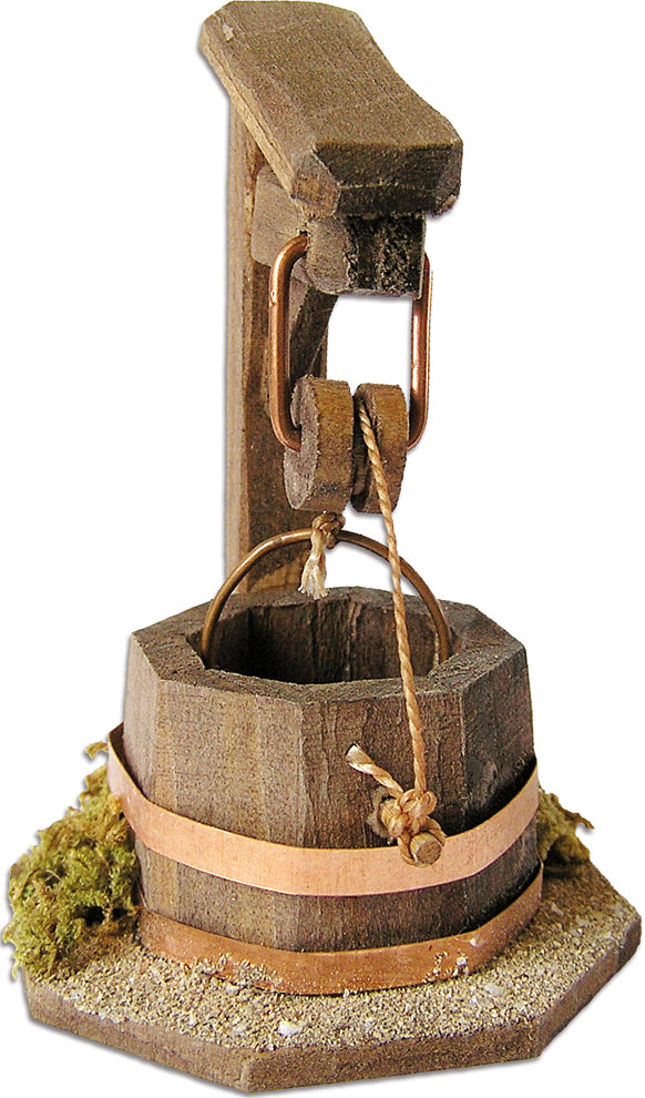 FADEDA Galgenbrunnen  / Höhe:8 cm / handbemalt / detailgetreue Krippen Figuren - Weihnachten Tisch Dekoration Krippe Zubehör