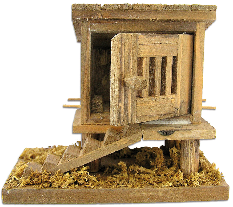 FADEDA Hühnerstall groß / Höhe:10 cm / handbemalt / detailgetreue Krippen Figuren - Weihnachten Tisch Dekoration Krippe Zubehör