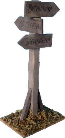 FADEDA Wegweiser  / Höhe:15 cm / handbemalt / detailgetreue Krippen Figuren - Weihnachten Tisch Dekoration Krippe Zubehör