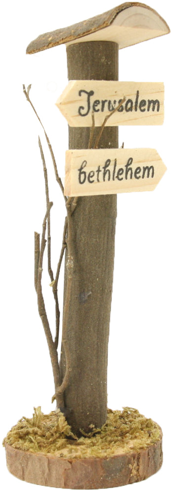 FADEDA Wegweiser  / Höhe:15 cm / handbemalt / detailgetreue Krippen Figuren - Weihnachten Tisch Dekoration Krippe Zubehör