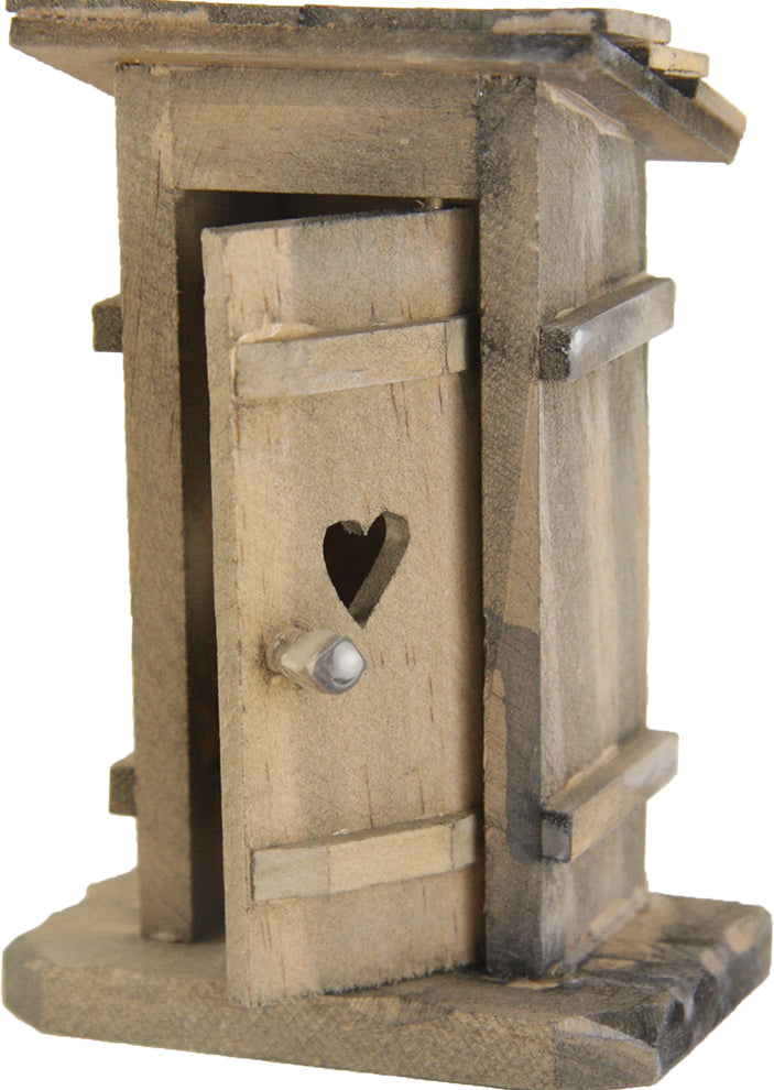 FADEDA Toilettenhäuschen natur  / Höhe:12 cm / handbemalt / detailgetreue Krippen Figuren - Weihnachten Tisch Dekoration Krippe Zubehör