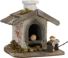 FADEDA Backhaus gross mit Licht  / Höhe:11 cm / handbemalt / detailgetreue Krippen Figuren - Weihnachten Tisch Dekoration Krippe Zubehör