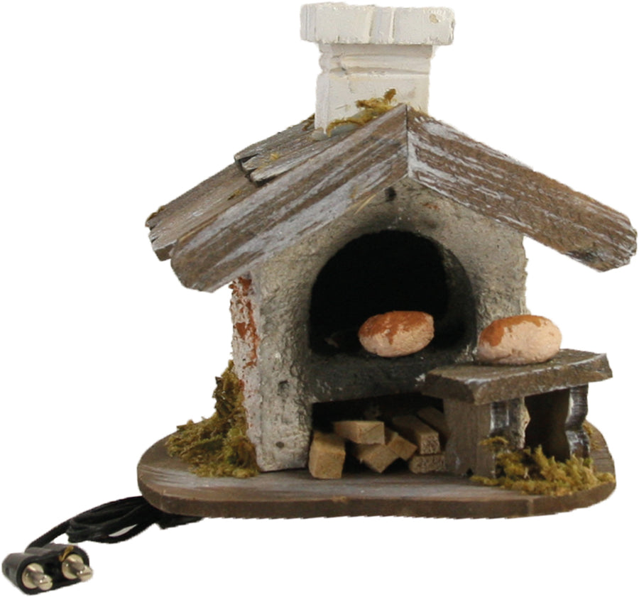 FADEDA Backhaus klein mit Licht  / Höhe:8 cm / handbemalt / detailgetreue Krippen Figuren - Weihnachten Tisch Dekoration Krippe Zubehör