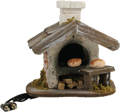 FADEDA Backhaus klein mit Licht  / Höhe:8 cm / handbemalt / detailgetreue Krippen Figuren - Weihnachten Tisch Dekoration Krippe Zubehör
