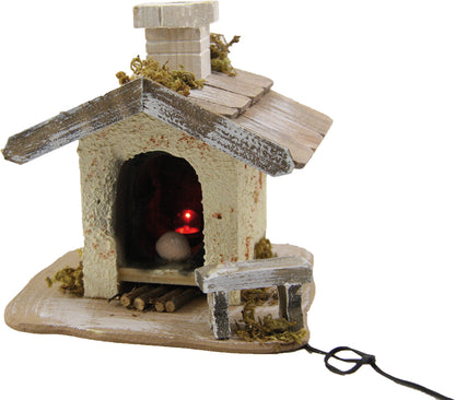 FADEDA Backhaus mit Licht  / Höhe:20 cm / handbemalt / detailgetreue Krippen Figuren - Weihnachten Tisch Dekoration Krippe Zubehör