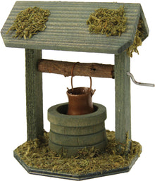 FADEDA Hofbrunnen mit Dach / Höhe:11 cm / handbemalt / detailgetreue Krippen Figuren - Weihnachten Tisch Dekoration Krippe Zubehör