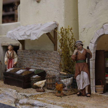FADEDA Holzfass  / Höhe:3 cm / handbemalt / detailgetreue Krippen Figuren - Weihnachten Tisch Dekoration Krippe Zubehör