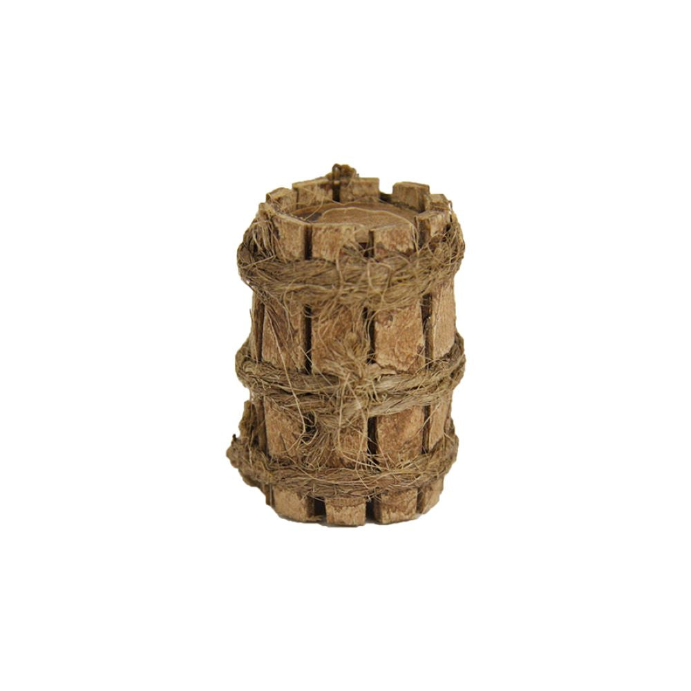 FADEDA Holzfass  / Höhe:3 cm / handbemalt / detailgetreue Krippen Figuren - Weihnachten Tisch Dekoration Krippe Zubehör