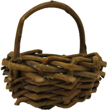 FADEDA Holzkorb dunkel, geflochten mit Henkel  / Höhe:8,5 cm / handbemalt / detailgetreue Krippen Figuren - Weihnachten Tisch Dekoration Krippe Zubehör