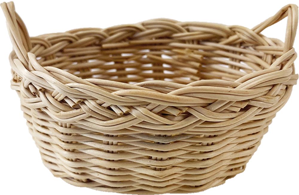 FADEDA Wäschekorb geflochten, natur  / Höhe:4 cm / handbemalt / detailgetreue Krippen Figuren - Weihnachten Tisch Dekoration Krippe Zubehör