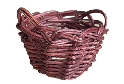 FADEDA Körbchen geflochten, dunkel  / Höhe: 3 cm / handbemalt / detailgetreue Krippen Figuren - Weihnachten Tisch Dekoration Krippe Zubehör