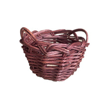 FADEDA Körbchen geflochten, dunkel  / Höhe:2,5 cm / handbemalt / detailgetreue Krippen Figuren - Weihnachten Tisch Dekoration Krippe Zubehör