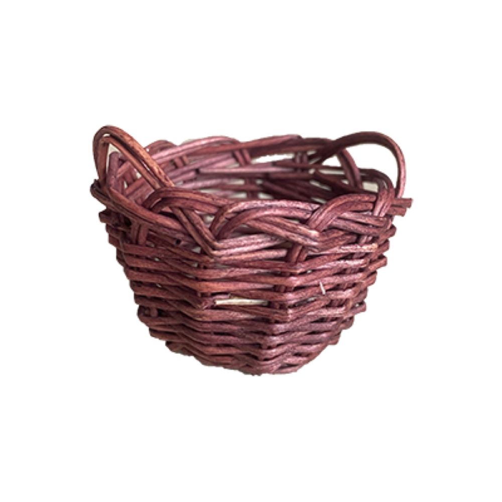 FADEDA Körbchen geflochten, dunkel  / Höhe:2,5 cm / handbemalt / detailgetreue Krippen Figuren - Weihnachten Tisch Dekoration Krippe Zubehör