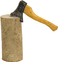 FADEDA Hackstock mit Axt  / Höhe:5 cm / handbemalt / detailgetreue Krippen Figuren - Weihnachten Tisch Dekoration Krippe Zubehör
