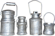 4x vMilchkannengeschirr silber  / Höhe:4 cm / handbemalt / detailgetreue Krippen Figuren - Weihnachten Tisch Dekoration Krippe Zubehör