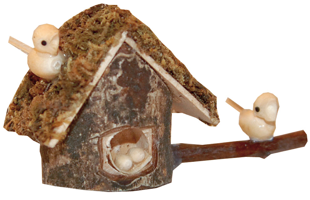FADEDA Vogelhaus ohne Hänger  / Höhe:4 cm / handbemalt / detailgetreue Krippen Figuren - Weihnachten Tisch Dekoration Krippe Zubehör