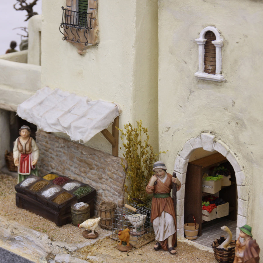 FADEDA Torbogen weiß / Höhe:15 cm / handbemalt / detailgetreue Krippen Figuren - Weihnachten Tisch Dekoration Krippe Zubehör