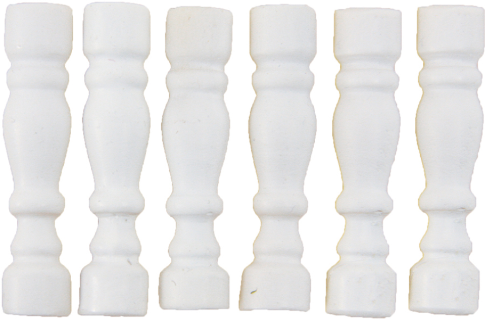 6x FADEDA Sprossen weiß, rund / Höhe:4 cm / handbemalt / detailgetreue Krippen Figuren - Weihnachten Tisch Dekoration Krippe Zubehör