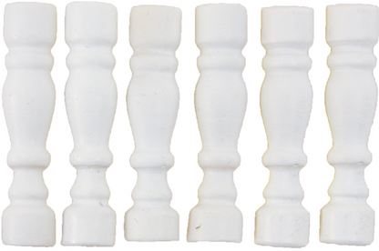 6x FADEDA Sprossen weiß, rund / Höhe:4 cm / handbemalt / detailgetreue Krippen Figuren - Weihnachten Tisch Dekoration Krippe Zubehör