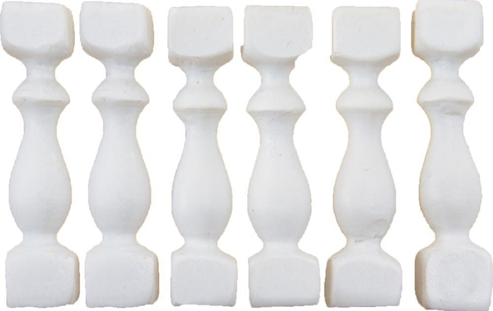 6x FADEDA Sprossen weiß, eckig / Höhe:4 cm / handbemalt / detailgetreue Krippen Figuren - Weihnachten Tisch Dekoration Krippe Zubehör