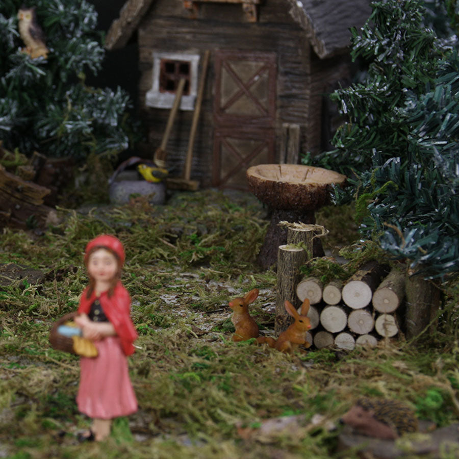 FADEDA Holzstoß groß  / Höhe:5 cm / handbemalt / detailgetreue Krippen Figuren - Weihnachten Tisch Dekoration Krippe Zubehör