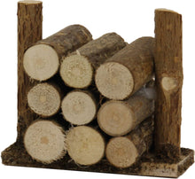 FADEDA Holzstoß klein  / Höhe:5 cm / handbemalt / detailgetreue Krippen Figuren - Weihnachten Tisch Dekoration Krippe Zubehör