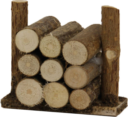 FADEDA Holzstoß klein  / Höhe:5 cm / handbemalt / detailgetreue Krippen Figuren - Weihnachten Tisch Dekoration Krippe Zubehör