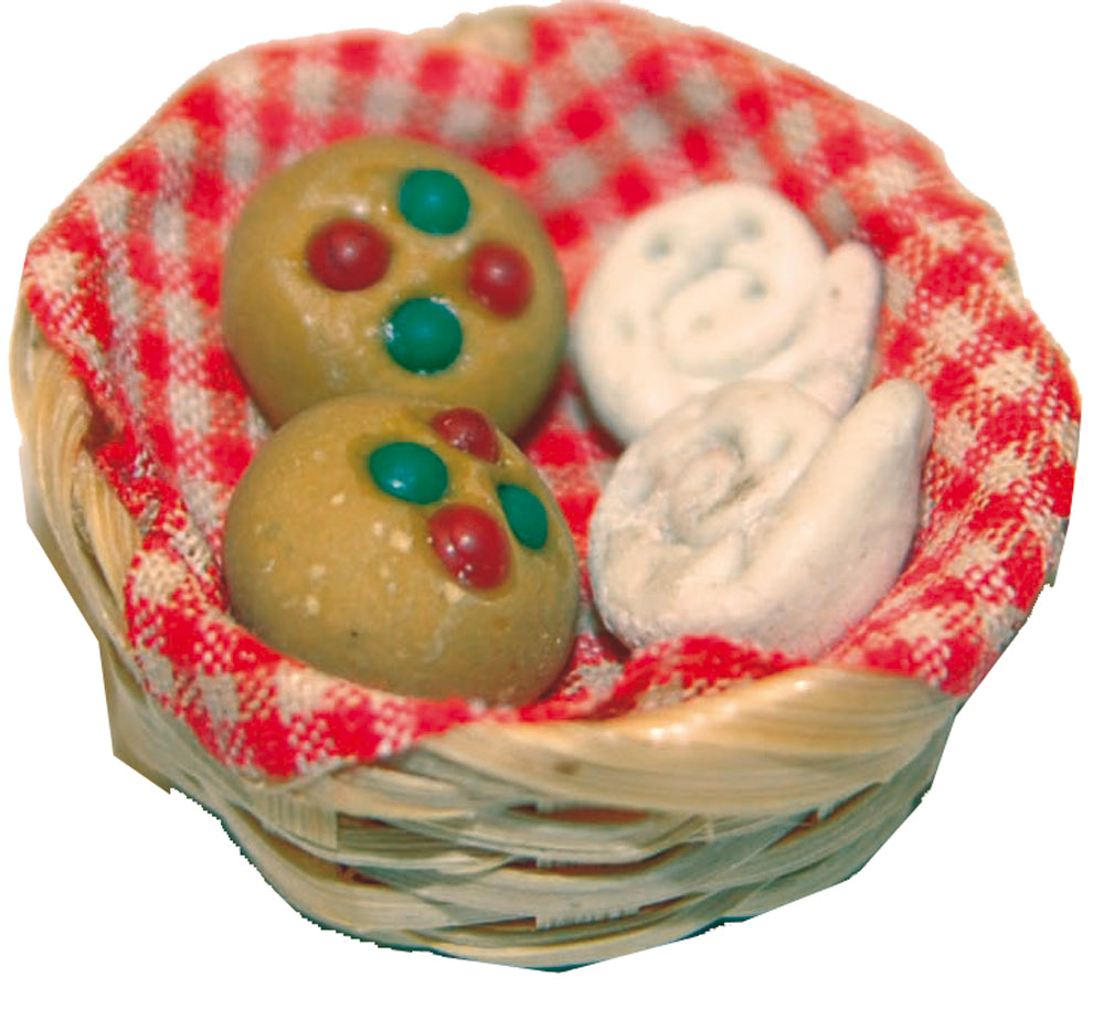 FADEDA Semmelkorb  / Höhe:2 cm / handbemalt / detailgetreue Krippen Figuren - Weihnachten Tisch Dekoration Krippe Zubehör