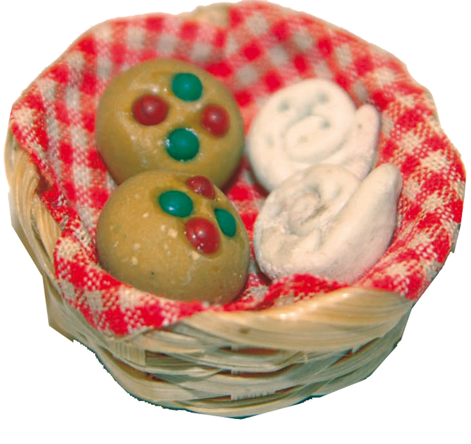 FADEDA Semmelkorb  / Höhe:2 cm / handbemalt / detailgetreue Krippen Figuren - Weihnachten Tisch Dekoration Krippe Zubehör