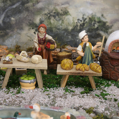 FADEDA Apfelschale  / Höhe:3 cm / handbemalt / detailgetreue Krippen Figuren - Weihnachten Tisch Dekoration Krippe Zubehör