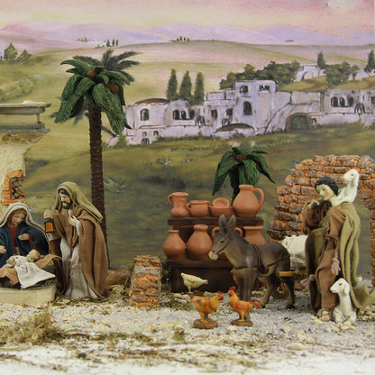 FADEDA Marktstand „Krüge“  / Höhe:12 cm / handbemalt / detailgetreue Krippen Figuren - Weihnachten Tisch Dekoration Krippe Zubehör