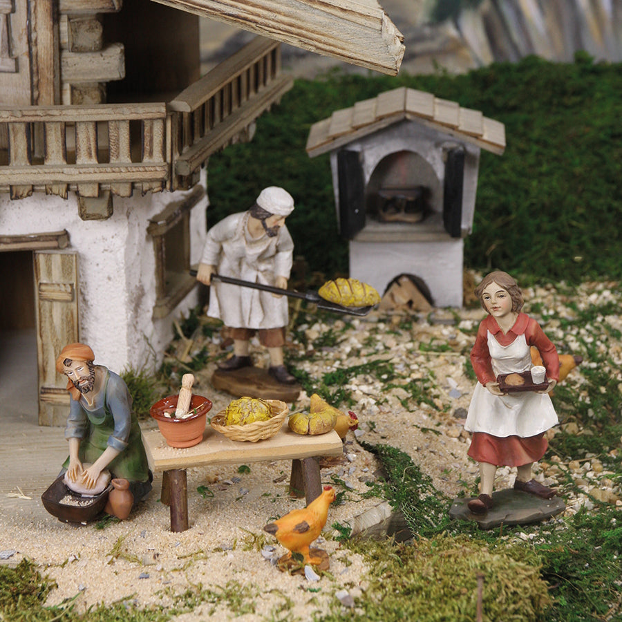 3x FADEDA Brote / Höhe:1 cm / handbemalt / detailgetreue Krippen Figuren - Weihnachten Tisch Dekoration Krippe Zubehör