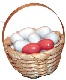 FADEDA Eierkorb  / Höhe:3 cm / handbemalt / detailgetreue Krippen Figuren - Weihnachten Tisch Dekoration Krippe Zubehör