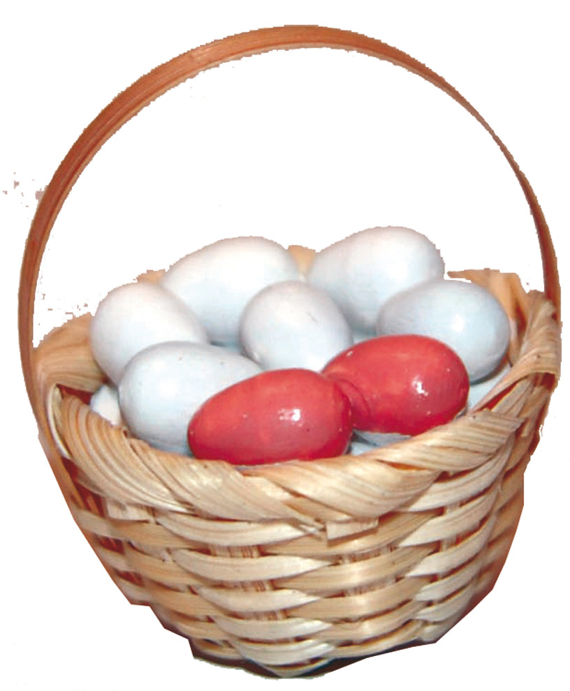 FADEDA Eierkorb  / Höhe:3 cm / handbemalt / detailgetreue Krippen Figuren - Weihnachten Tisch Dekoration Krippe Zubehör