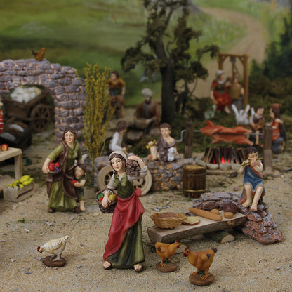 6x FADEDA Semmel-Brotset  / Höhe:4 cm / handbemalt / detailgetreue Krippen Figuren - Weihnachten Tisch Dekoration Krippe Zubehör