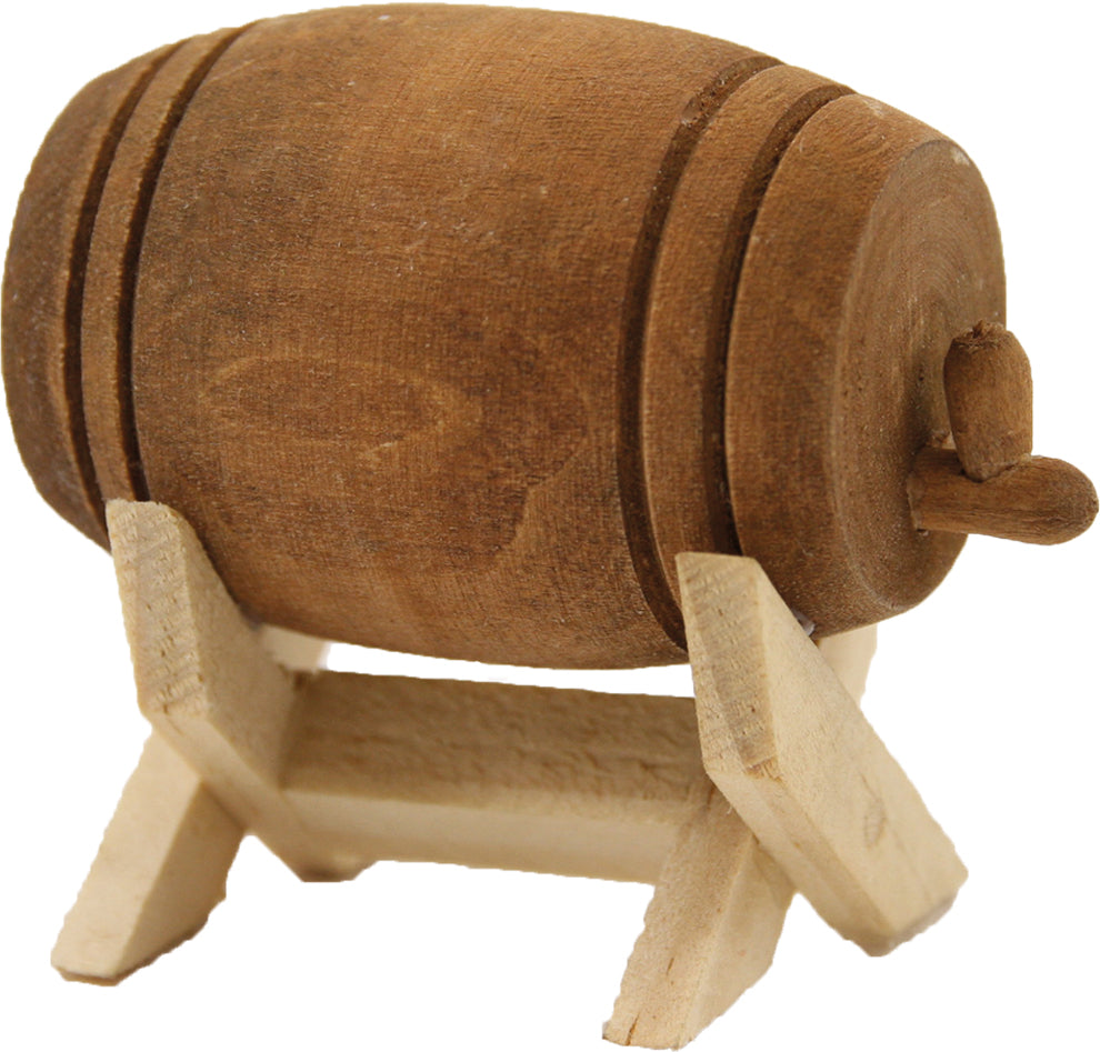 FADEDA Weinfass klein  / Höhe:4 cm / handbemalt / detailgetreue Krippen Figuren - Weihnachten Tisch Dekoration Krippe Zubehör