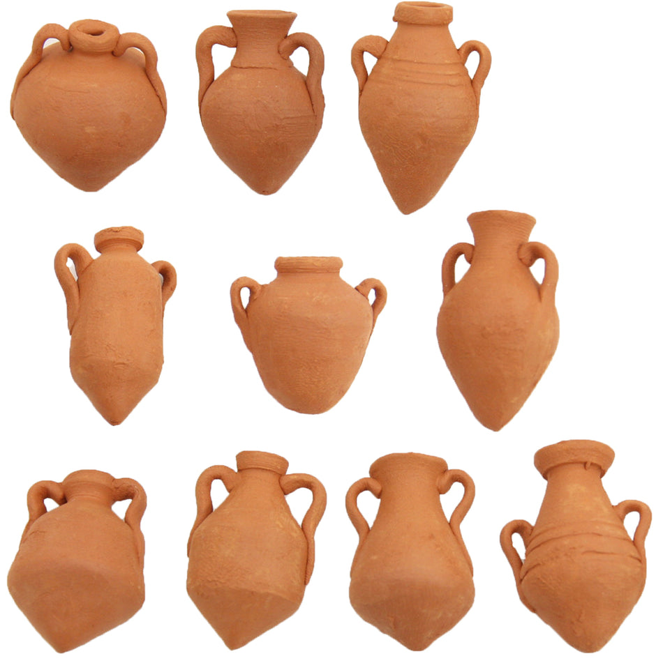 10x FADEDA Amphorenset groß / Höhe:4 cm / handbemalt / detailgetreue Krippen Figuren - Weihnachten Tisch Dekoration Krippe Zubehör