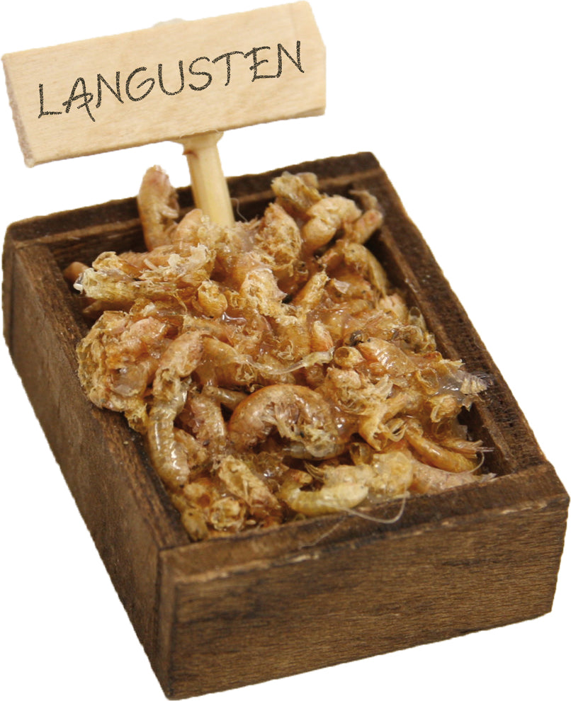 FADEDA Garnelenkiste  / Höhe:3 cm / handbemalt / detailgetreue Krippen Figuren - Weihnachten Tisch Dekoration Krippe Zubehör