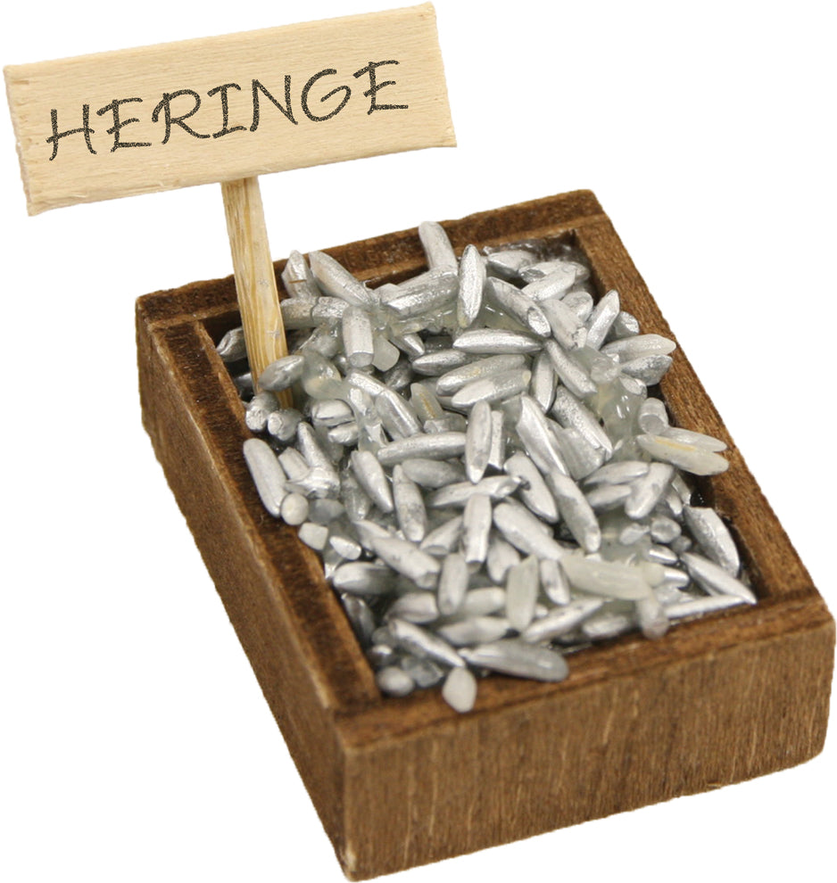 FADEDA Heringskiste  / Höhe:3 cm / handbemalt / detailgetreue Krippen Figuren - Weihnachten Tisch Dekoration Krippe Zubehör